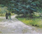 Vincent Van Gogh Couple in the Park at Arles USA oil painting artist